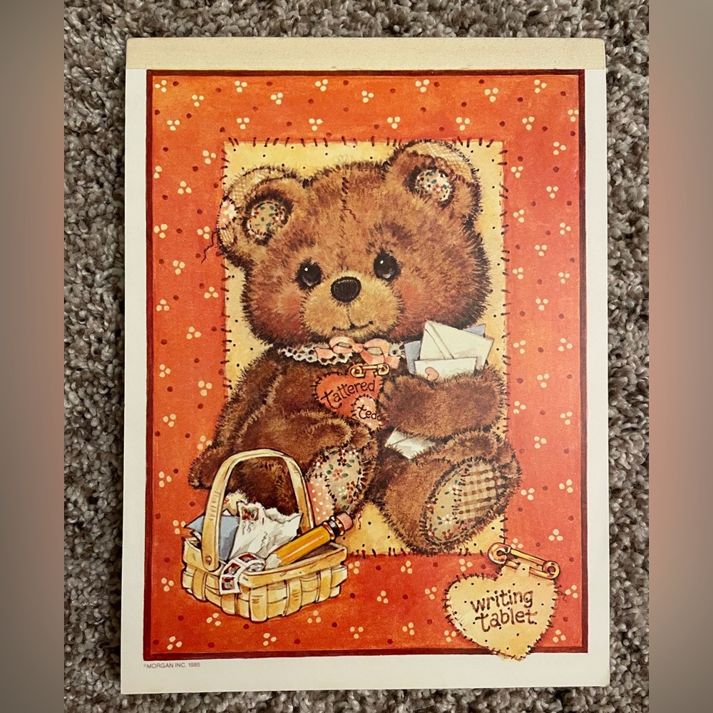1980s Vintage Stationary Tattered Teddys 1985